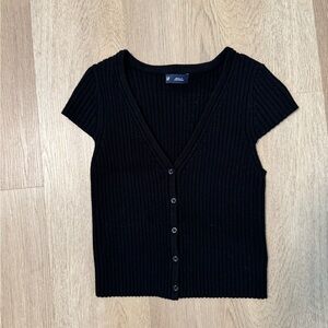 GAP Black Ribbed Crop cardigan
